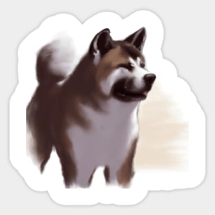 Akita Watercolour Dog Sticker